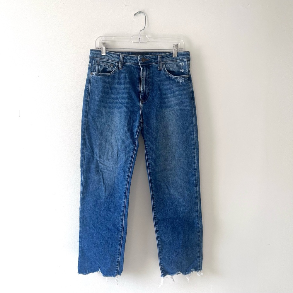 Just Black Denim Straight Leg High Rise Jeans Medium Wash